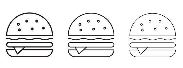 Hamburger icon symbol. Linear style sign for mobile concept