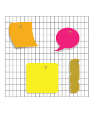 Sticky Notepaper in wall concept, vector illustration design background
