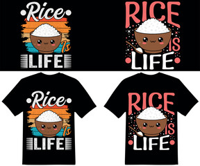 Rice graphic design for Rice lovers. Rice t-shirt design. 