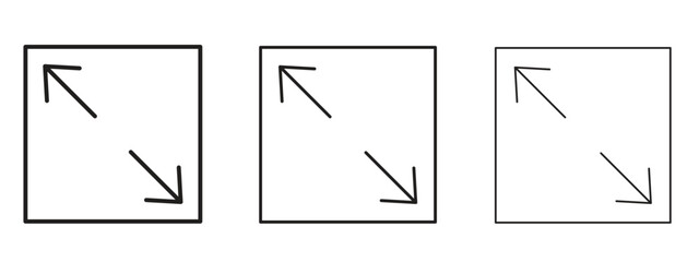 Expand icon symbol. Linear style sign for mobile concept