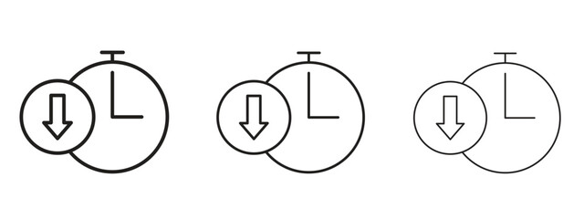 Down time icon symbol. Linear style sign for mobile concept