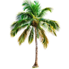 Vibrant tropical palm tree against black background