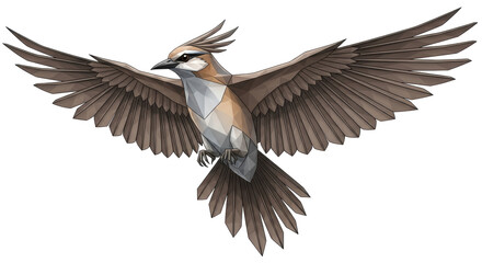 Isolated low polygon bird illustration