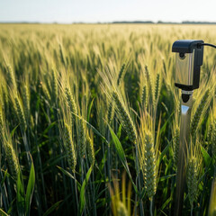 Agricultural Sensor Monitoring Wheat Crops in a Field