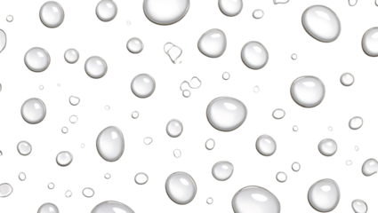 Water droplets floating on black background