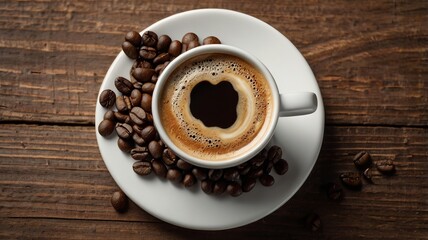 Fototapeta premium Rustic Caffeine Vibe with Authentic Texture