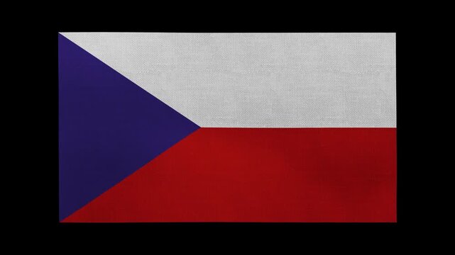 A Czech Republic flag rolls and waves in front of a black background.