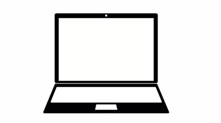 Laptop Vector Icon. Vector black and white editable linear illustration of a laptop.