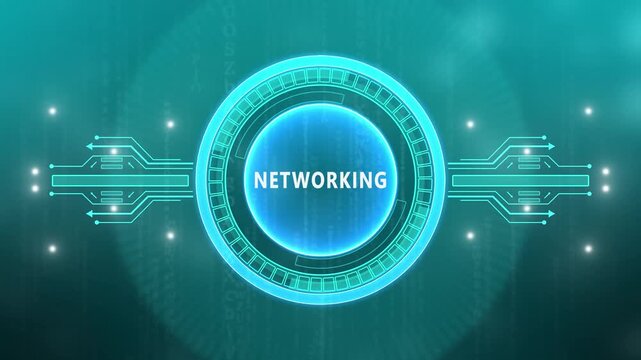 Networking of connections concept. digital interface connection and communication concept. networking, social media connection concept. technology background with Cyberspace HUD elements animation.