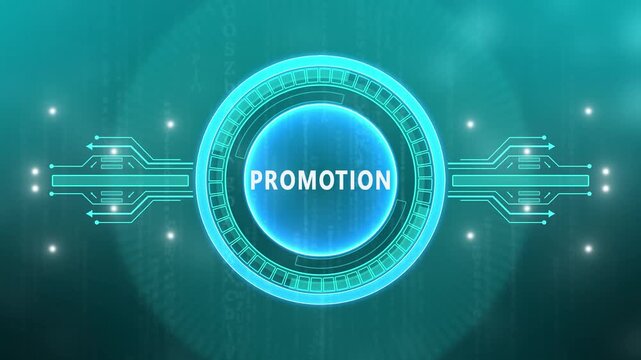 Employee in career promotion concept . glowing connections in different places on the map. technology background with Cyberspace HUD elements animation.
