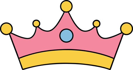 birthday crown or tiara vector illustration on transparent background