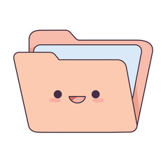 vector illustration of a cartoon folder with a smile