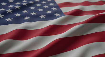 Close-up of a waving American flag; patriotic, textured, and subtly dramatic.