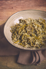 Jonjoli, Colchian klekachka, Georgian appetizer, pickled jonjoli, no people