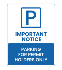 Parking for Permit Holders Only Sign