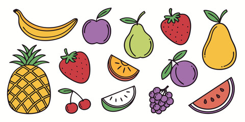 set of fruits and vegetables