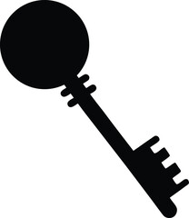 Wind up key vector icon symbol lock isolated on white background