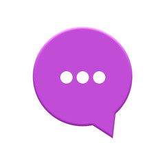 Purple Chat Bubble Icon – Message Dots Symbol PNG Transparent