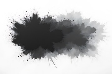 Abstract black and gray ink splatter explosion