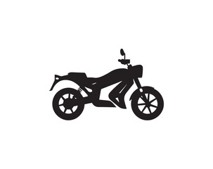 Obraz premium Silhouette icon of a black motorbike isolated on a clean white background