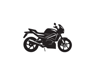 Obraz premium Black and white motorcycle icon illustration on a white background simple shape