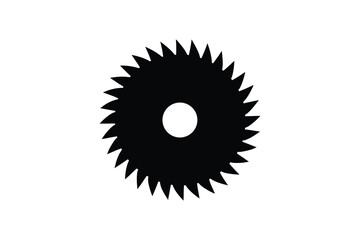 Circular Saw Blade Silhouette Icon Design Element