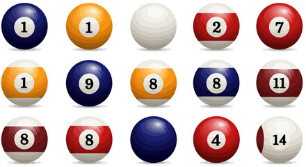 Billiard Ball Collection with Various Numbers