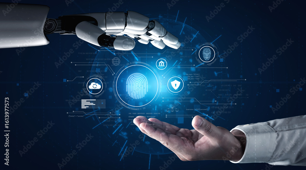 Poster ai enhances biometric identity authentication with fingerprint and facial recognition to ensure secu
