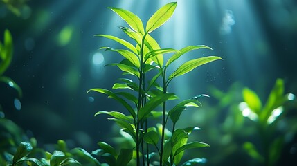 Obraz premium Green foliage under sunlight