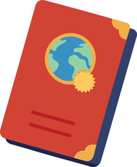 passport with stamp vector illustration on transparent background