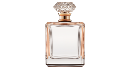 Elegant perfume bottle with crystal cap radiates luxury and sophistication in a modern design