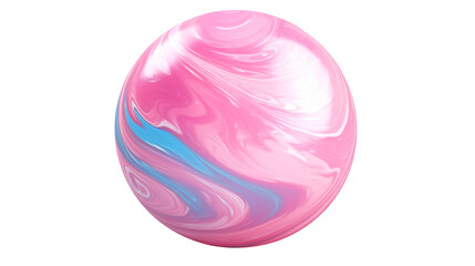 Fototapeta premium Swirling pink and blue marble sphere with a glossy finish creates a modern and vibrant design element