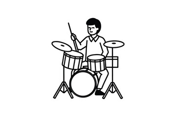 Drummer Playing Drums Musical Instrument Silhouette