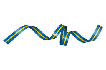 Set of flag ribbon with colors of Sweden for independence day celebration decoration