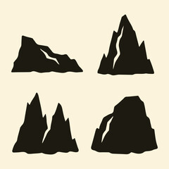 Snowy mountain peaks at sunset, a vector illustration icon set perfect for Egyptian landscape travel and nature logos
