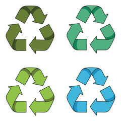 Recycling Symbols in Different Colors