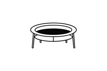 Round Coffee Table with Two Shelves Silhouette
