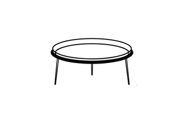 Round Coffee Table Silhouette Minimalist Design Illustration Silhouette