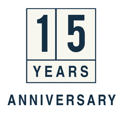 15 Anniversary vector design dark blue