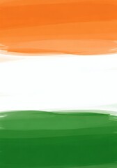 Obraz premium An artistic, painterly rendering of the Indian tricolor flag, with saffron, white, and green brushstrokes.