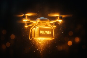 Revolutionizing Logistics: A Dazzling Drone Delivering Packages with Precision and Speed, Showcasing Modern Innovation and Future Potential in Delivery Services