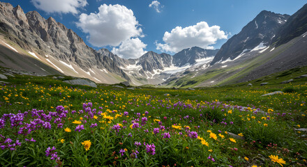 Vibrant Wildflower Meadow in the Rocky Mountains