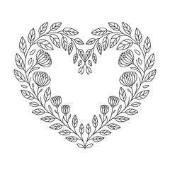 heart with floral ornament