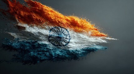 Independence Day greeting card design with national flag in background