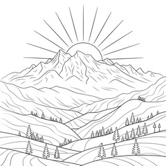 mountain landscape vector illustration