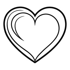 Hand drawn romantic heart Line Art
