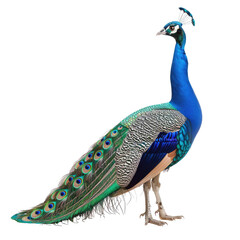 Obraz premium Peacock in profile, vibrant colors