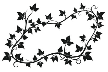 Ivy Vines Silhouette Design Element for Creative Projects silhouette on white background
