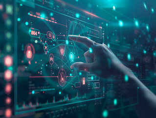 technology, innovation, interface, digital, data, hand, connection, communication, network, futuristic, modern, touch, interaction, cyber, security, science, engineering, development, research, analys