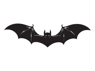 Fototapeta premium Sleek Silhouette of a Black Bat Spreading Its Wings in Artistic Icon Form